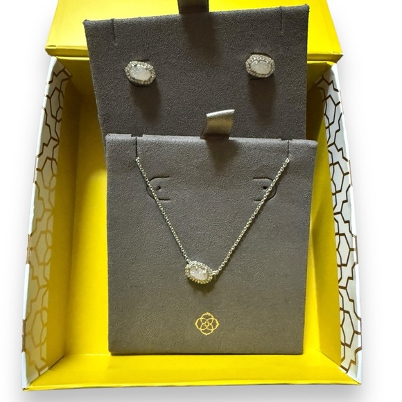 Kendra‎ Scott Chelsea Drusy Necklace & Cade Earrings Gift Set NEW - Picture 1 of 12